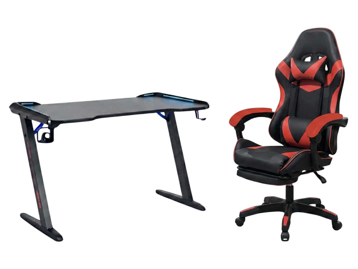 Gaming Table & Faron Gaming Chair PVC Red