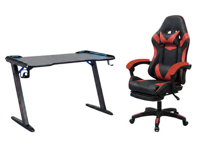 Gaming Table & Faron Gaming Chair PVC Red