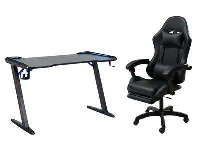 Gaming Table & Faron Gaming Chair PVC Black