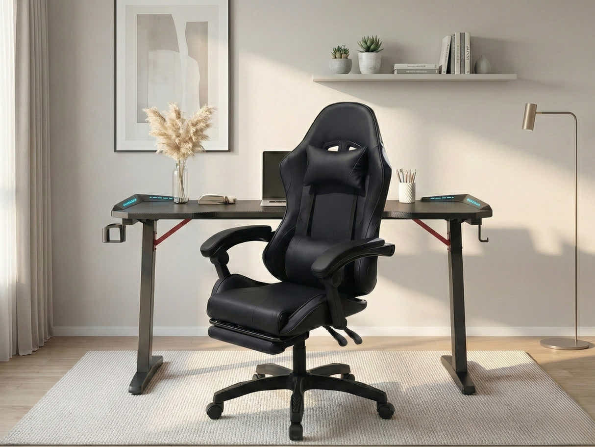 Gaming Table & Faron Gaming Chair PVC Black