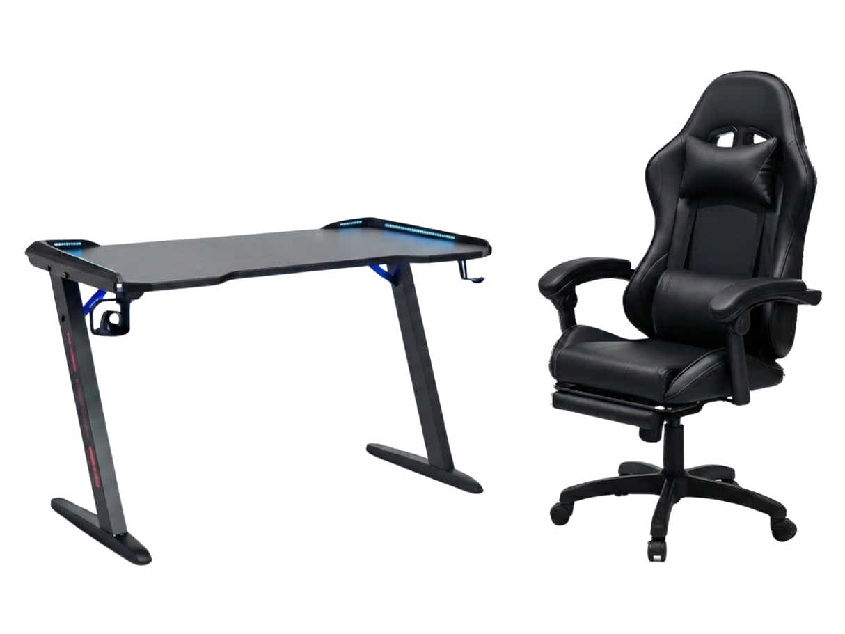 Gaming Table & Nicola Gaming chair PVC Black