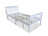 Classic White Kids Bedroom Combo - Bed, Mattress, Bedside & Tallboy