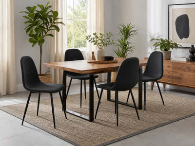 Axis PU Dining Chair Black - Set of 4