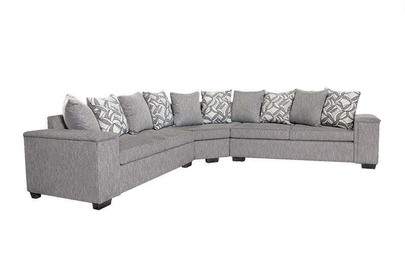 DS NZ Made Ella Corner Sofa with Pattern Cushion - Kido Steel