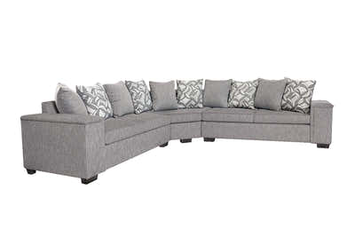 DS NZ Made Ella Corner Sofa with Pattern Cushion - Kido Steel