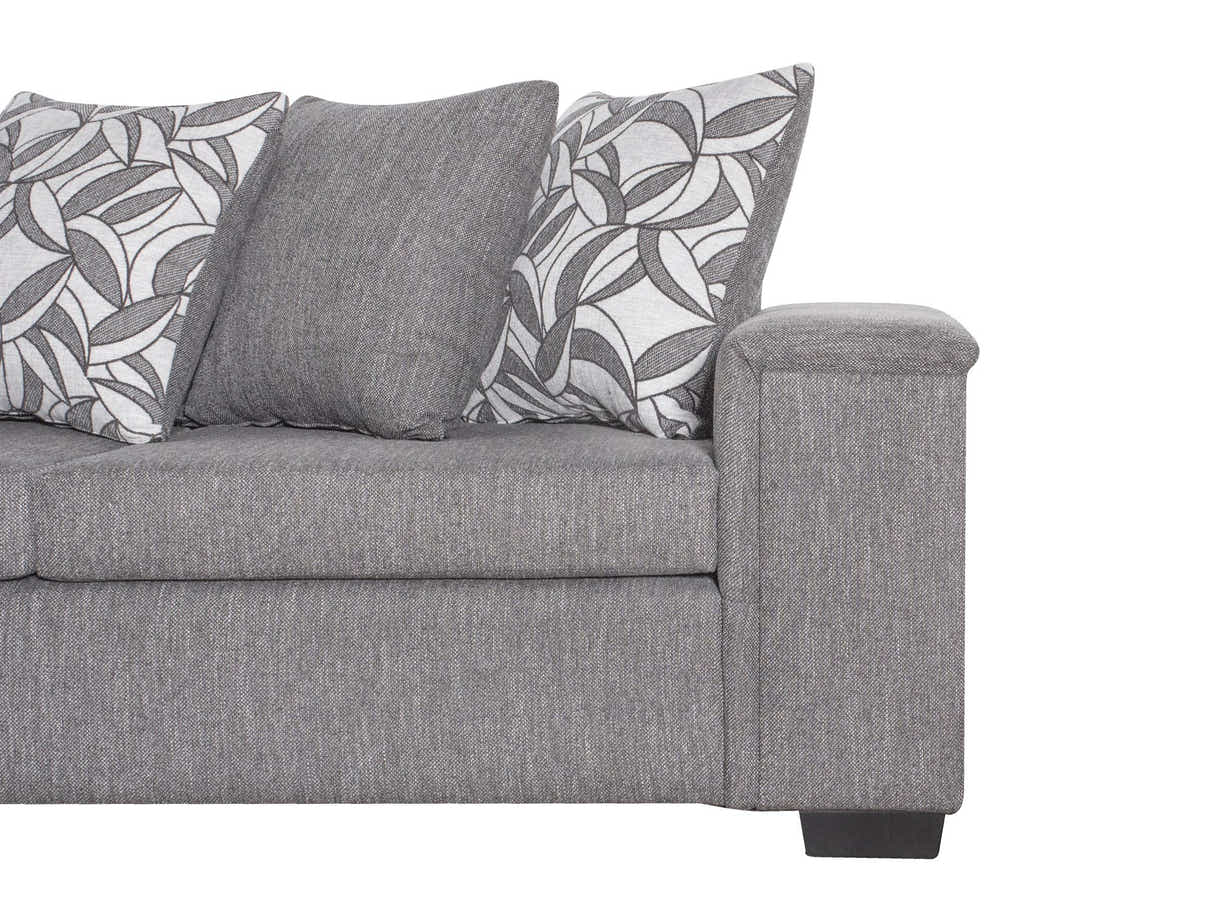DS NZ Made Ella Corner Sofa with Pattern Cushion - Kido Steel