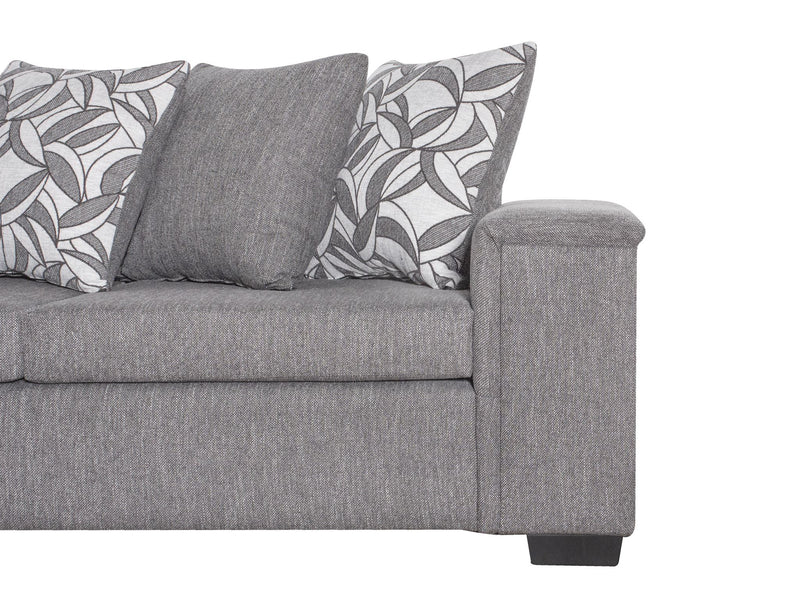 DS NZ Made Ella Corner Sofa with Pattern Cushion - Kido Steel