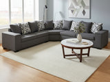 DS NZ Made Ella Corner Sofa with Pattern Cushion - Kido Black