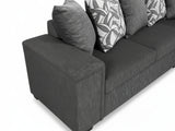 DS NZ Made Ella Corner Sofa with Pattern Cushion - Kido Black