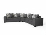 DS NZ Made Ella Corner Sofa with Pattern Cushion - Kido Black