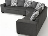 DS NZ Made Ella Corner Sofa with Pattern Cushion - Kido Black