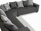 DS NZ Made Ella Corner Sofa with Pattern Cushion - Kido Black