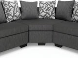 DS NZ Made Ella Corner Sofa with Pattern Cushion - Kido Black