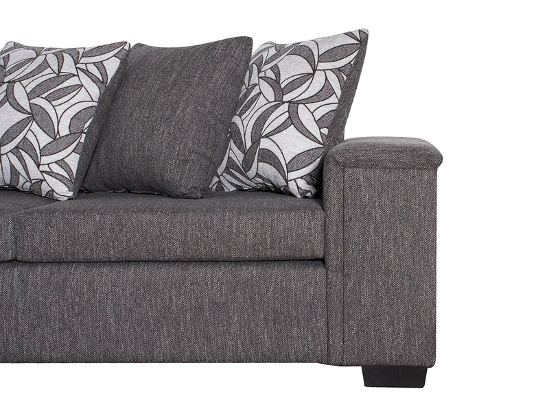 DS NZ Made Ella Corner Sofa with Pattern Cushion - Kido Black