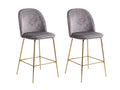 Osmond Velvet Bar Stool Grey - Set of 2