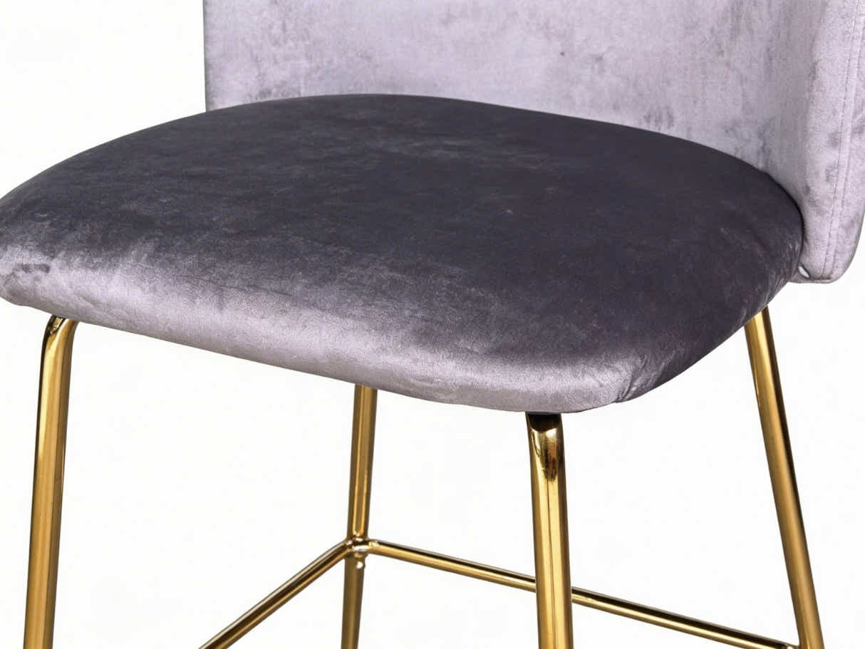Osmond Velvet Bar Stool Grey - Set of 2