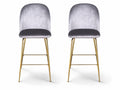 Osmond Velvet Bar Stool Grey - Set of 2