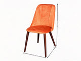 Evian Velvet Dining Chair Orange - Set of 2