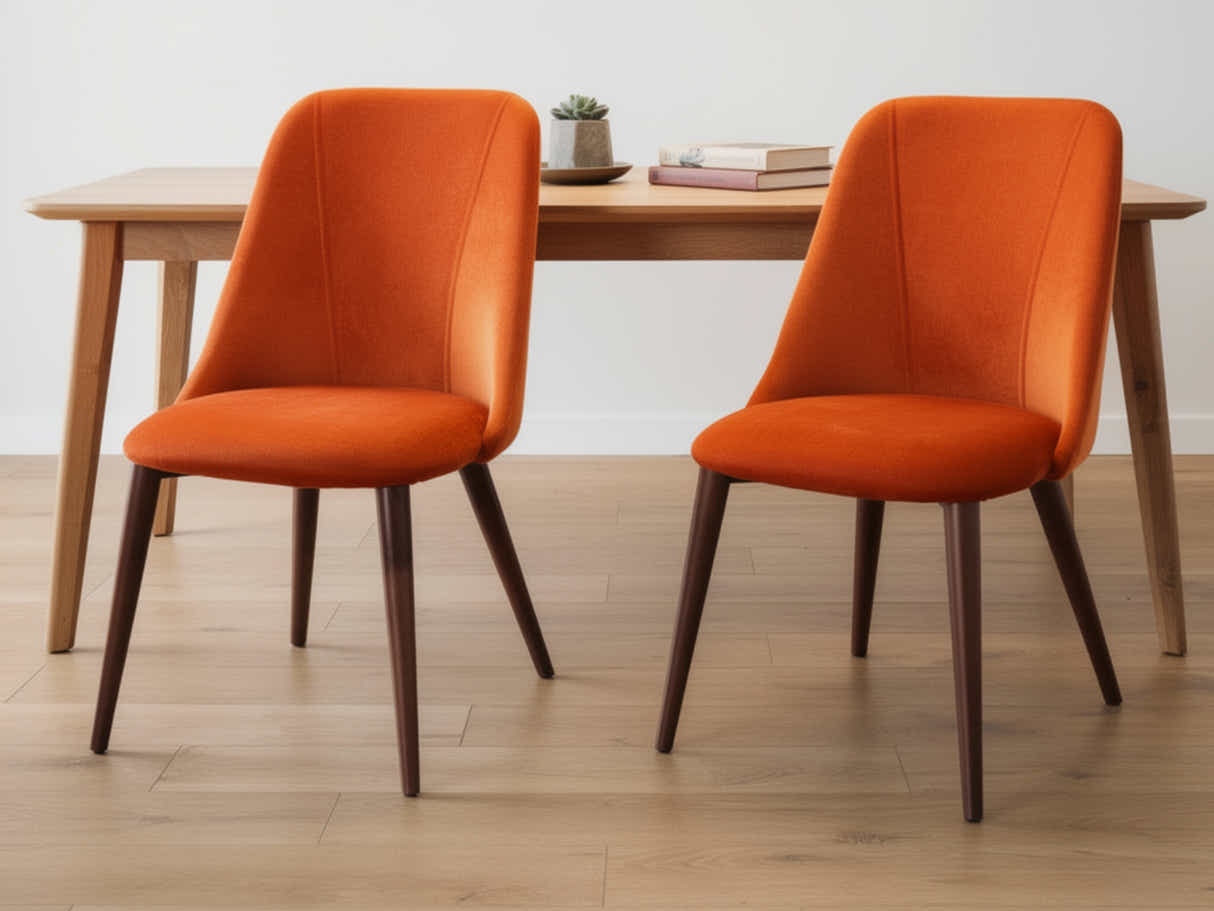 Evian Velvet Dining Chair Orange - Set of 2