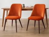 Evian Velvet Dining Chair Orange - Set of 2