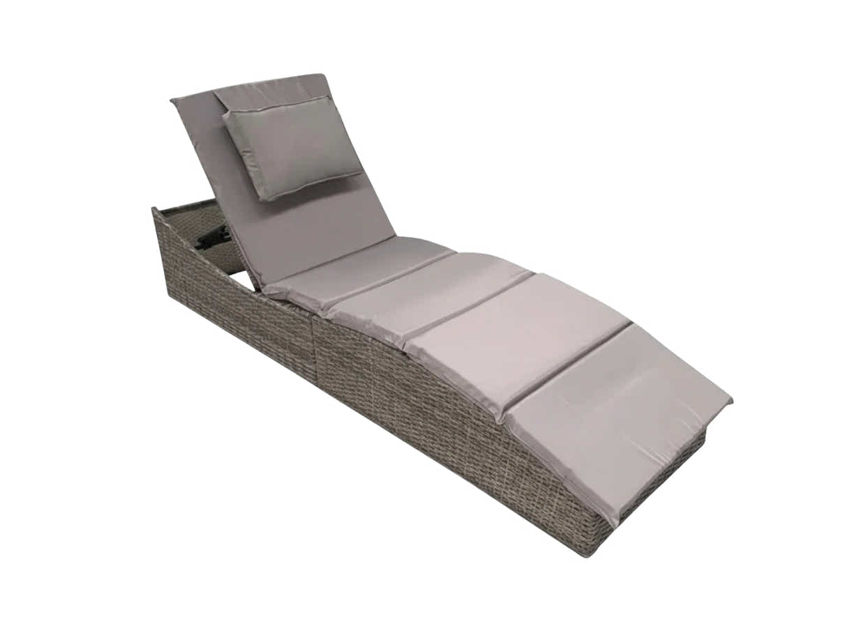 Miller Foldable Outdoor Sun Lounger - Light Grey