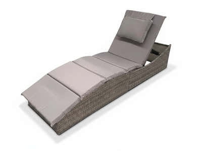 Miller Foldable Outdoor Sun Lounger - Light Grey