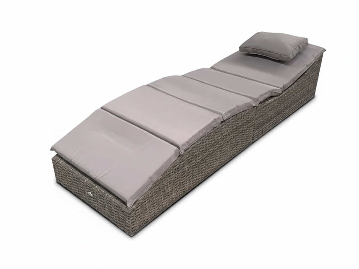 Miller Foldable Outdoor Sun Lounger - Light Grey