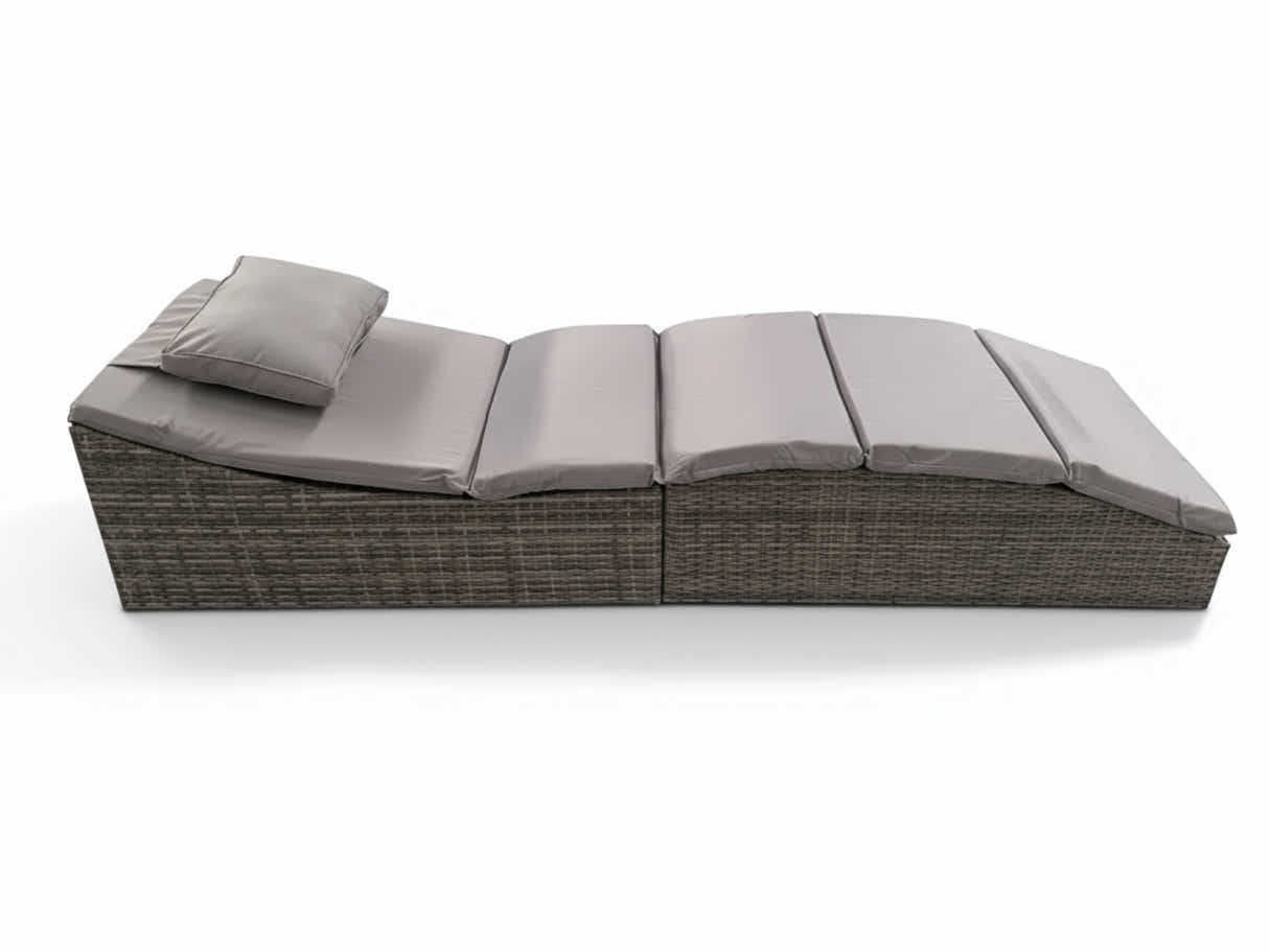 Miller Foldable Outdoor Sun Lounger - Light Grey