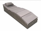Miller Foldable Outdoor Sun Lounger - Light Grey