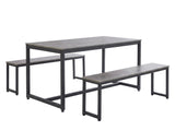 Grey Marble Look Dining Table - 160 cm