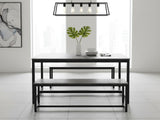 DS Grey Marble Look Dining Bench - 140 cm