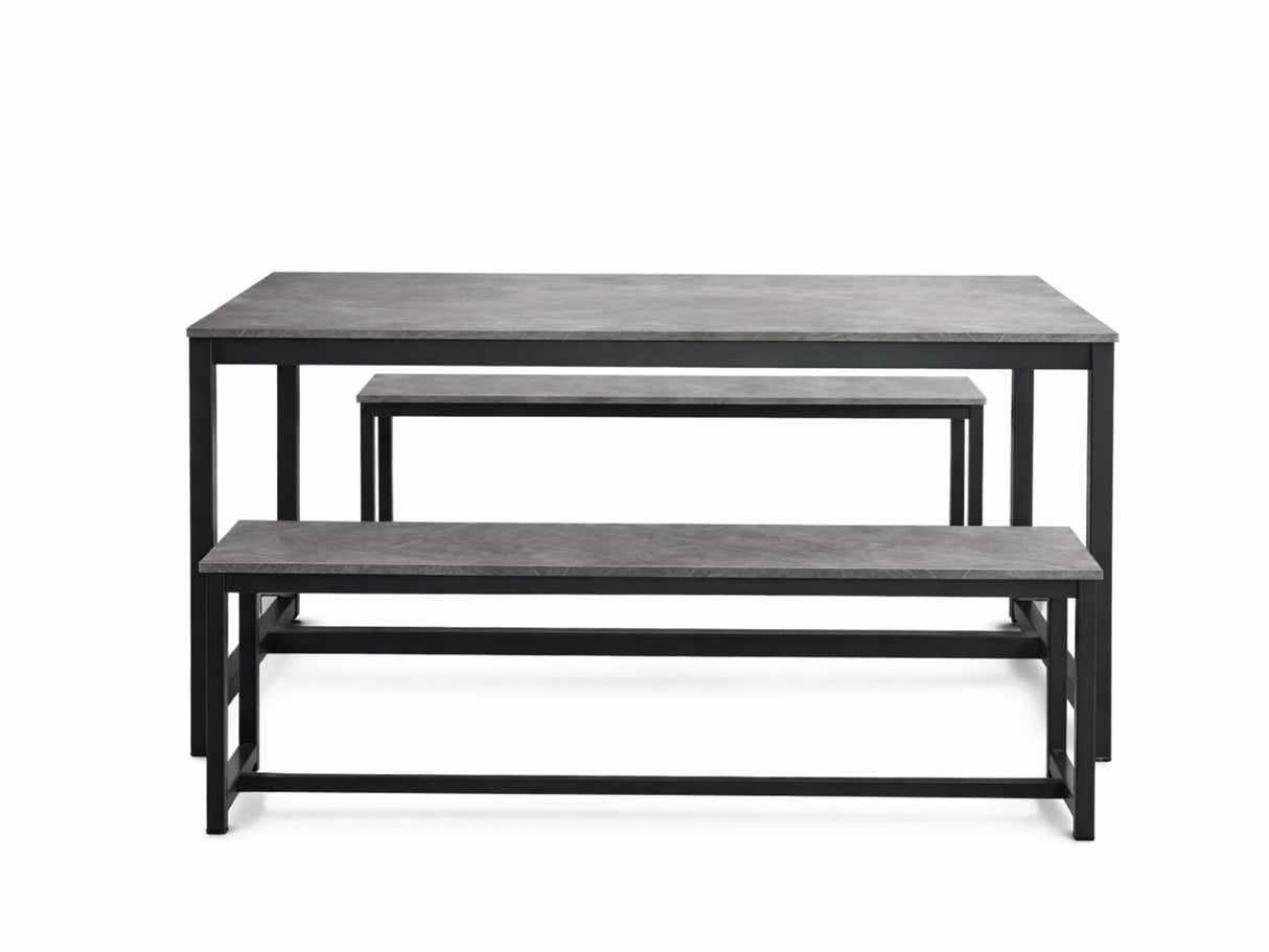 DS Grey Marble Look Dining Bench - 140 cm