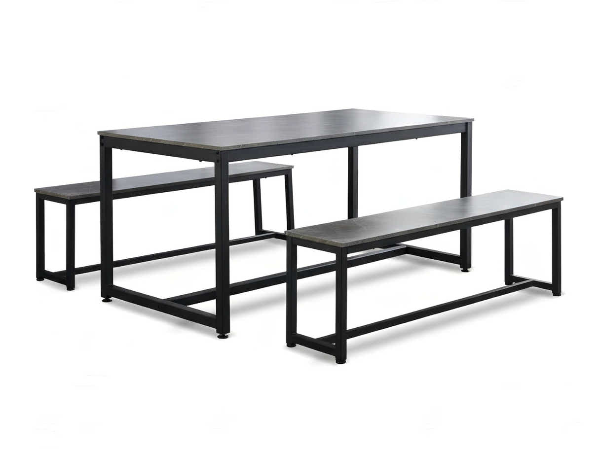 DS Grey Marble Look Dining Bench - 140 cm