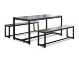 DS Grey Marble Look Dining Bench - 140 cm