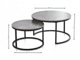 Nesting Coffee Table Set - Grey Marble Look