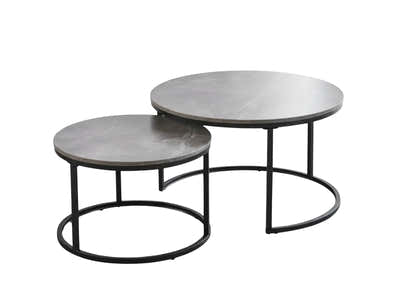 Nesting Coffee Table Set - Grey Marble Look