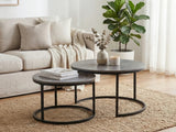 Nesting Coffee Table Set - Grey Marble Look