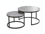 Nesting Coffee Table Set - Grey Marble Look