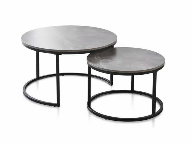Nesting Coffee Table Set - Grey Marble Look