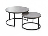 Nesting Coffee Table Set - Grey Marble Look