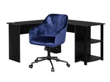 Korr Corner Office Desk & Lilac Office Chair Velvet Blue