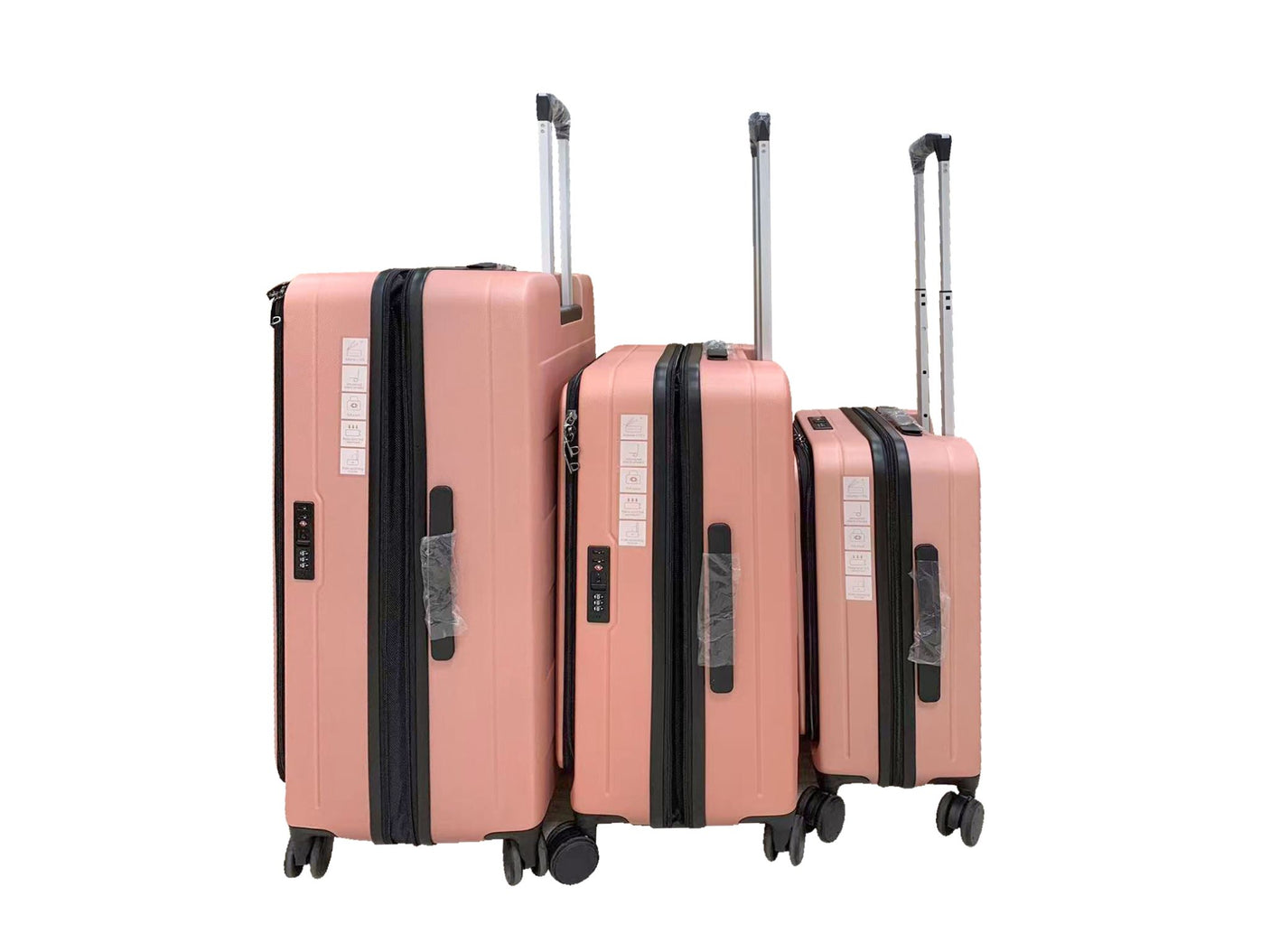 Luggage Set 3pcs front open rose gold