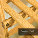 DS BS 3-Layer Wood Plant Shelves With Hanging Rod