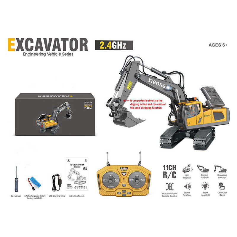 DS BS  11 Channel Remote Control Excavator Toy