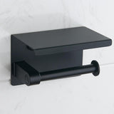 DS BS Stainless Steel Toilet Paper Roll Holder with Shelf-Black