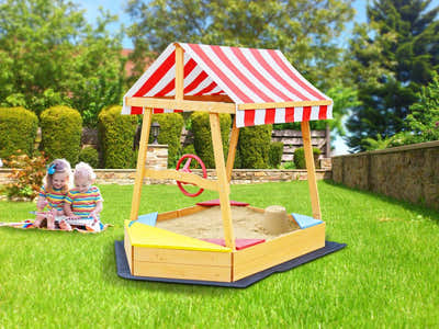 Sandpit With Canopy & Play Wheel