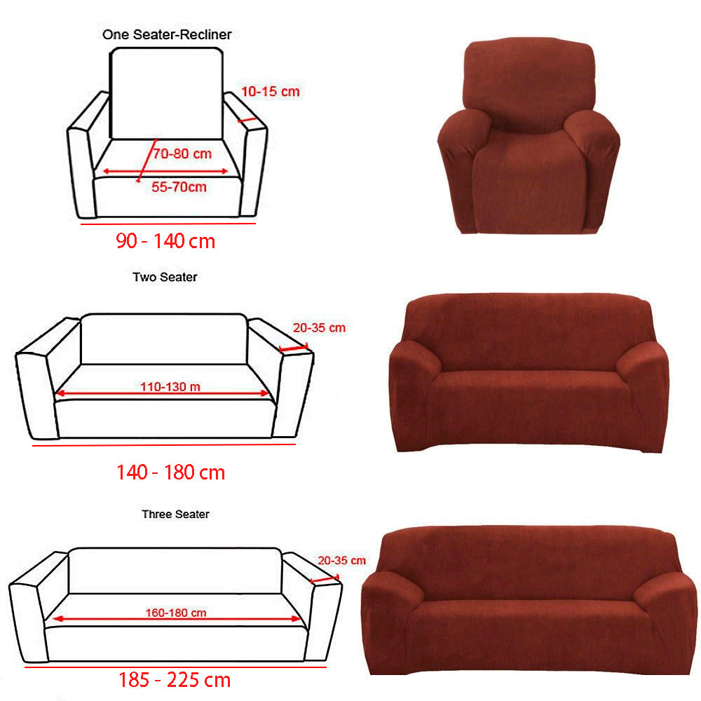 DS BS High Stretch Sofa Couch Slipcover One Seat-Black