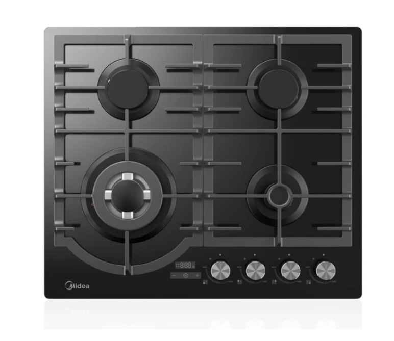 Midea 60cm Gas Cooktop Black Tempered Glass With Timer