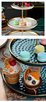 DS BS 3 Tier Ceramic High Tea Cake Dessert Stand-White