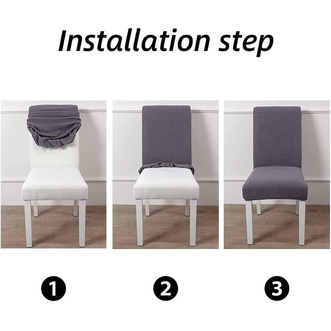 DS BS 4 Pack High Stretch Seat Chair Slipcover - White